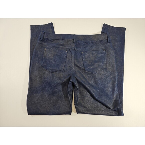 ALK Women's .5 Small Chico's Faux-Suede Knit Pants Stretch Slim Leg Denim Slacks - Picture 4 of 7